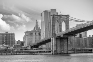 Manhattan Skyscrapers with dramatic Sky on background